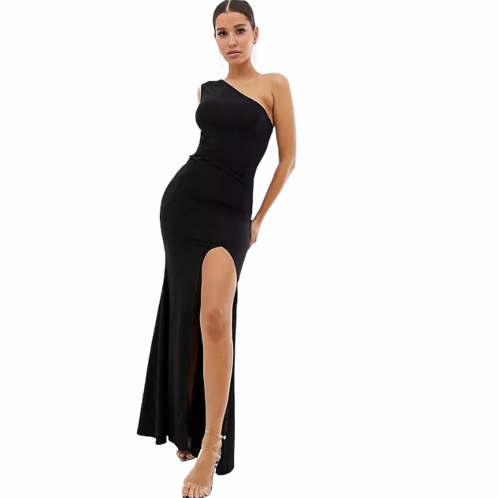 ASOS Club L London One Shoulder Twist Maxi Dress
